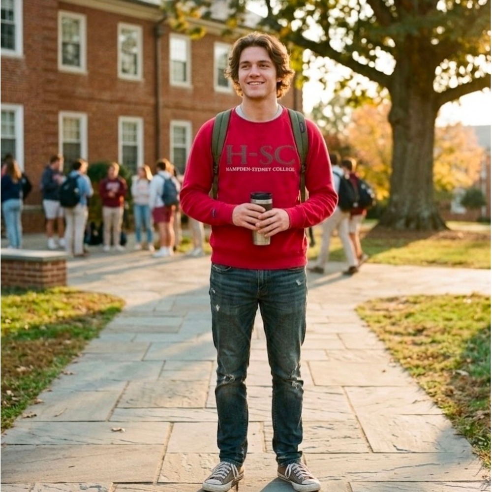 Vintage Jansport Hampden-Sydney College H-SC Sweatshirt Mens Medium Relaxed Fit